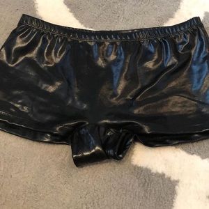 Faux leather shorts